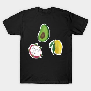 Fruit Stickers-Avocado-Dragon Fruit-Lemon-Trendy Stickers- Waterbottle and Laptop Stickers T-Shirt